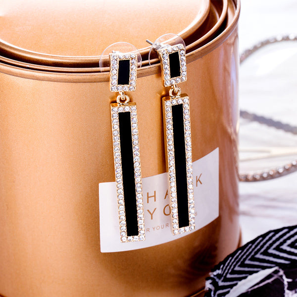 Bông tai tòn ten hình chữ nhật dài TS11