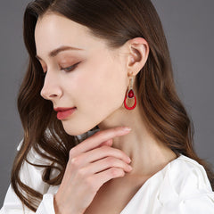 Bông Tai Tòn Teng Khoen 2 Giọt Nước Đính Đá Màu