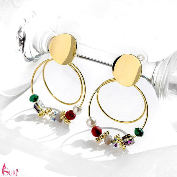 Bông Tai Khoen Tròn Đa Sắc Diện