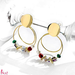 Bông Tai Khoen Tròn Đa Sắc Diện