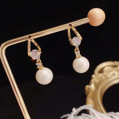 Bông Tai Tòn Teng Khoen Xoắn 2 Hạt Đá Phối 1 Hạt Trai