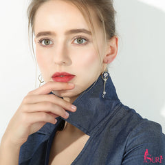 Bông tai xoắn tòn teng đính đá trắng