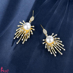 Bông Tai Tua Rua Đá Đính 1 Hạt Trai