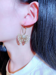 Bông Tai Khoen cánh Bướm Vàng Đính Đá