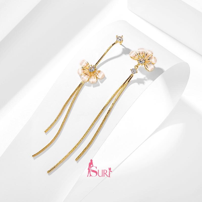 Bông Tai Tòn Teng Bất Đối Xứng Cánh Hoa