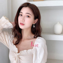 Bông Tai Tòn Teng Diamond Đá Màu Nâu Trà