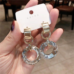 Bông Tai Tòn Teng Tròn Đa Mặt Cắt