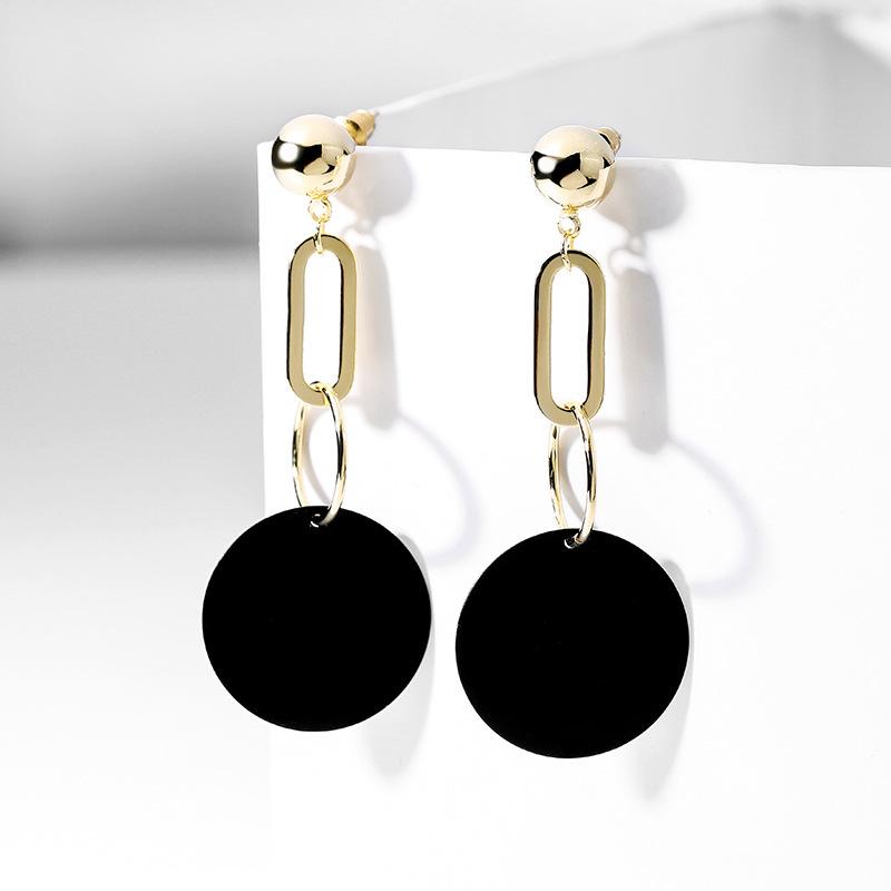 Bông Tai Tòn Teng Bản Tròn Đen