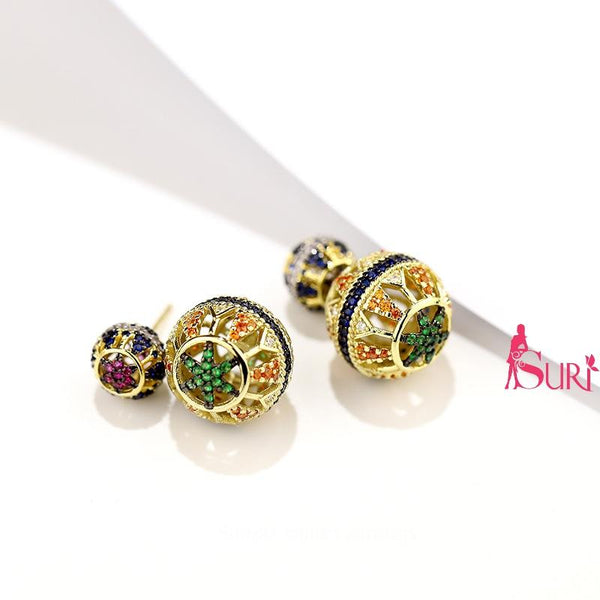 Bông Tai Dior Đá Màu Phong Cách Vintage