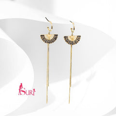 Bông Tai Tòn Teng Chiết Phiến Đá Đen