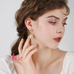 Bông Tai Tòn Teng Khoen Chùm Ngọc Trai Trắng