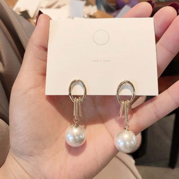 Bông Tai Tòn Teng Ngọc Trai Dây Cuốn