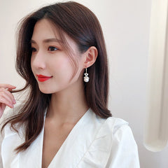 Bông Tai Khoen Ngọc Trai Đính Đá Chữ Nhật