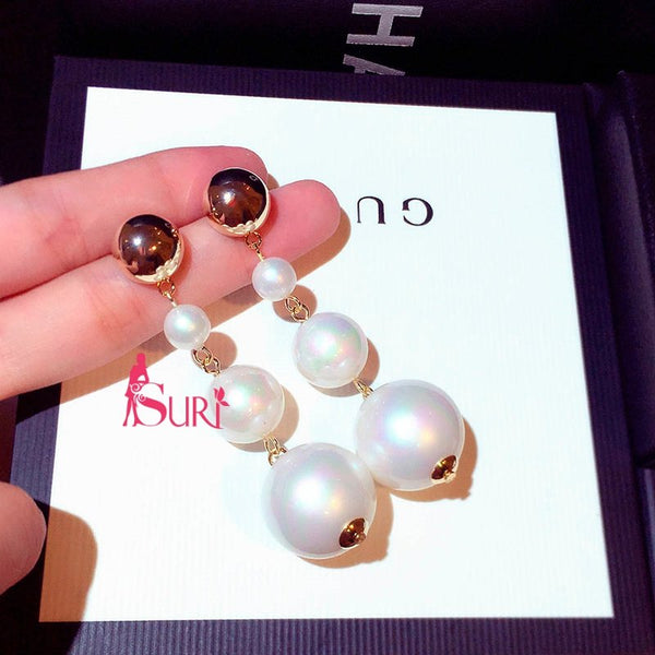 Bông Tai Tòn Teng Ngọc Trai 3 Hạt