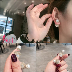 Bông Tai Dior Ngọc Trai Trái Táo Đỏ Đính Đá