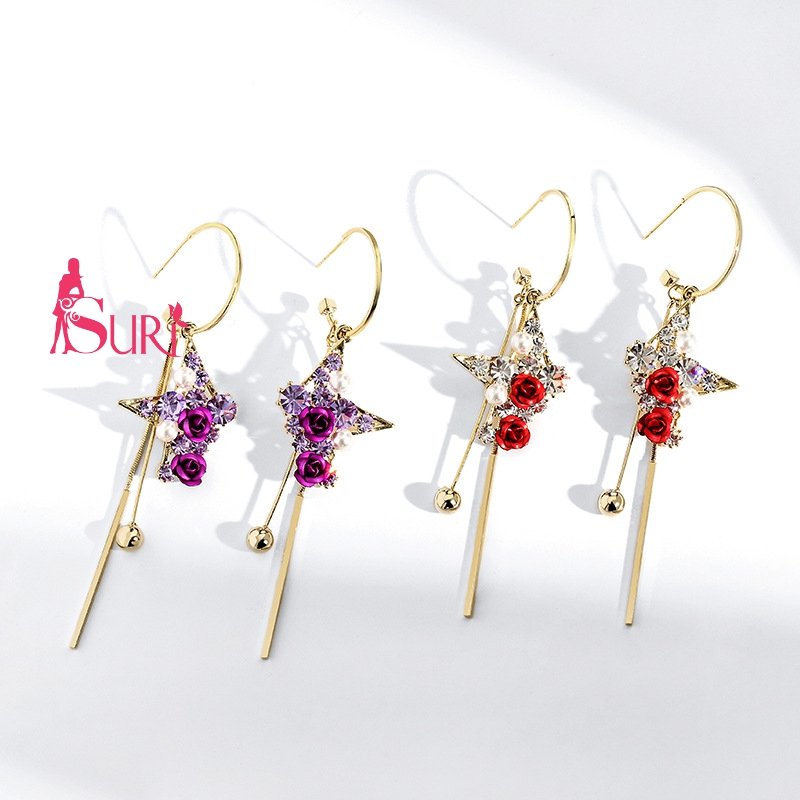 Bông Tai Tòn Teng Khoen Ngôi Sao Hoa Hồng