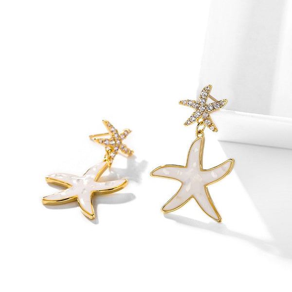 Bông Tai Tòn Teng 2 Sao Biển Đính Đá Xà Cừ