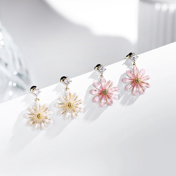 Bông Tai Tòn Teng Hoa Cúc Sắc Màu