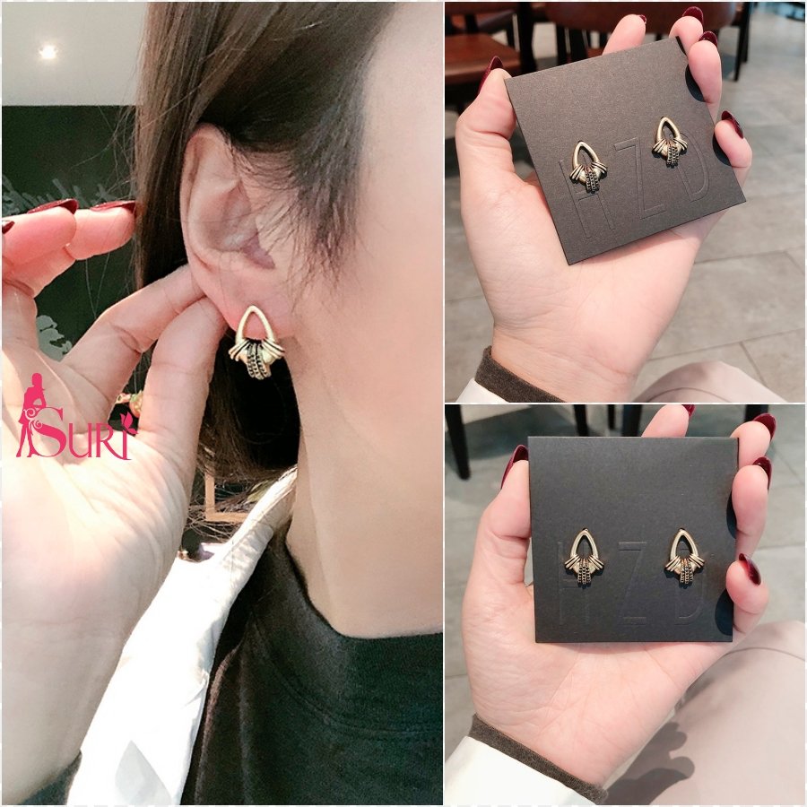 Bông Tai Giọt Nước 3 Khoen Nhỏ Xinh Sát Tai