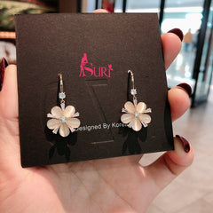 Bông Tai Tòn Teng Hoa 5 Cánh Trái Tim Dạng Móc