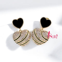 Bông Tai Tòn Teng Ngôi Sao Đôi Sọc Đen