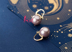 Bông Tai Ngọc Trai Thiết Kế Móc Vòng Cung