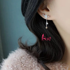 Bông Tai Hoa Xà Cừ Trắng Vành Tai Nữ Tính