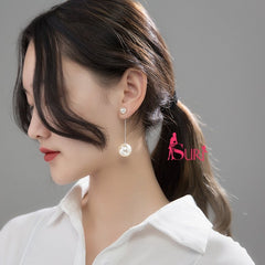 Bông Tai Tòn Teng Ngọc Trai 2 Đầu