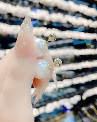 Bông Tai Tòn Teng Khoen Ngọc Trai Phối 3 Kiểu Đính Đá Trắng