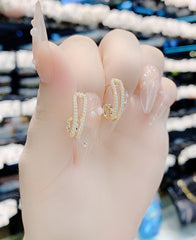 Bông Tai Tòn Teng Khoen Ngọc Trai Phối 3 Kiểu Đính Đá Trắng